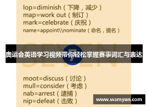 奥运会英语学习视频带你轻松掌握赛事词汇与表达 奥运会英语学习视频带你轻松掌握赛事词汇与表达